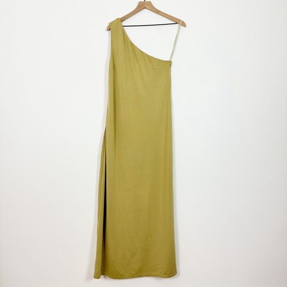 Third Form One Shoulder Maxi Dress Khaki Size US 8 - Picture 5 of 14